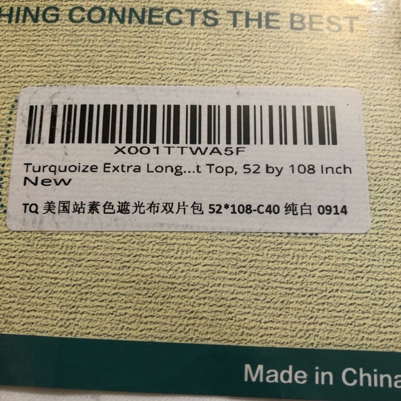 Turquoize extra long white 52x108 inch curtain panel - Picture 2 of 4
